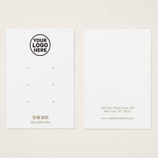 Add Logo Three Hole  Earring Display Card (正面&裏面)