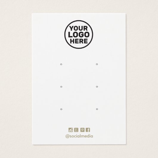 Add Logo Three Hole  Earring Display Card (正面)