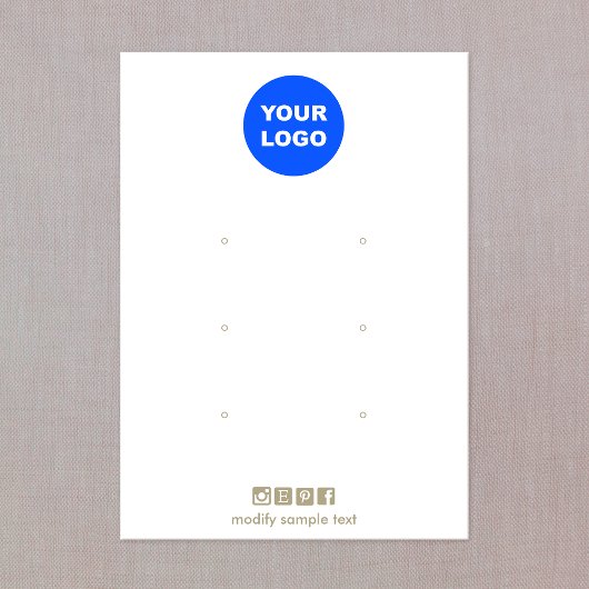 Add Logo Three Hole Earring Display Card