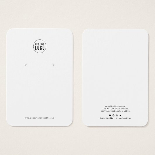 Add Logo Typewriter Earring Display Card (正面&裏面)