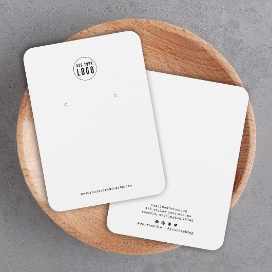 Add Logo Typewriter Earring Display Card