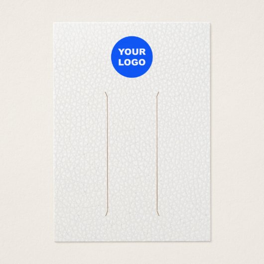 Add Logo White Leather  Hair Clip Display (正面)