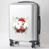ADD NAME – 愛らしいクリスマスラマンチャヤギの子 シール (スーツケース)