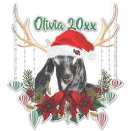 ADD NAME – 美しいクリスマスヌビアンヤギの子 シール