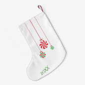 ADD NAME - Adorable SheepフリースNavidad スモールクリスマスストッキング (裏面 (吊り時))