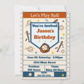 Add Name - Baseball Birthday Invitation for Boys (正面)