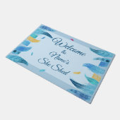 Add Name Edit文字Boho Blue Breges     ドアマット (アングル)