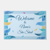 Add Name Edit文字Boho Blue Breges     ドアマット (正面)