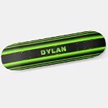 Add Name Initials Green Stripe Black Textured Look スケートボード<br><div class="desc">Add any name or initials you want on this great design - See my store for lots more personalized skateboard designs and Skateboard T-Shirts,  Hoodies,  Backpacks,  Blankets and more.</div>
