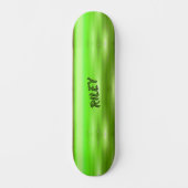 Add Name Initials Light Green Brushed Metal Effect スケートボード (正面)