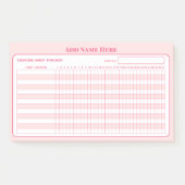 Add Name Pink Monthly Habit Tracker Sticky Notes ポストイット (正面)