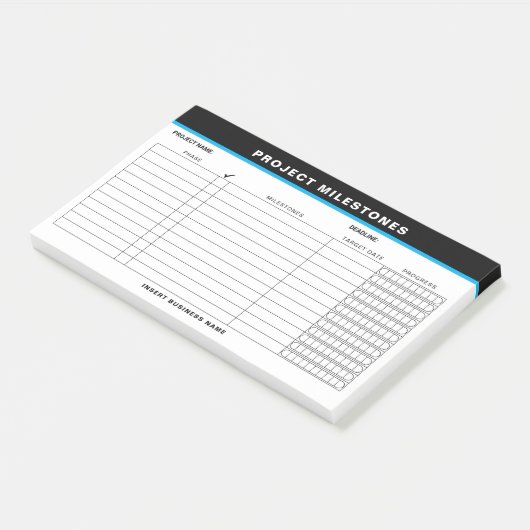 Add Name Project Milestones Tracker Sticky Notes ポストイット (アングル)