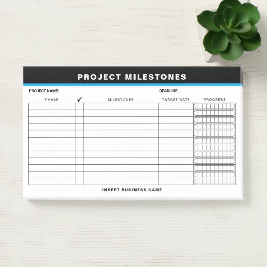 Add Name Project Milestones Tracker Sticky Notes ポストイット (オフィス)