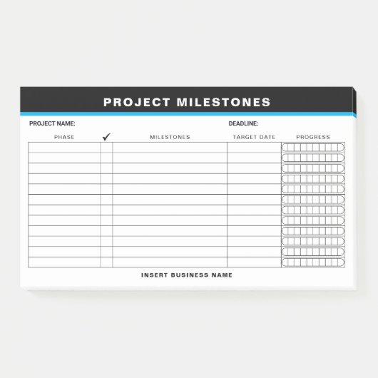 Add Name Project Milestones Tracker Sticky Notes ポストイット (正面)