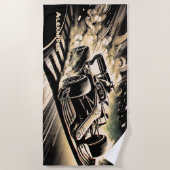 Add Name, Racing Car Kicking Up Dust ビーチタオル (正面)