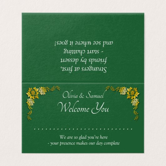 Add Name - Table Place Card - with Messages  (外部フラット)