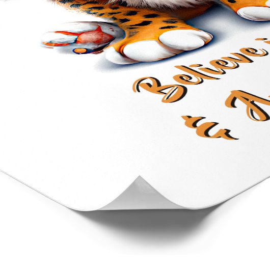 Add Name Text, Baby Cheetah Cub Nursery ポスター (角)