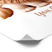 Add Name Text, Baby Lion with Blue Flower   Poster ポスター (角)