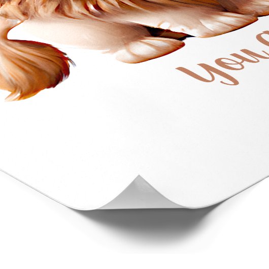 Add Name Text, Baby Lion with Blue Flower   Poster ポスター (角)