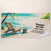Add Name Text, Desert Island Book Club ビーチタオル (正面)