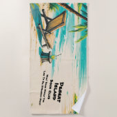 Add Name Text, Desert Island Book Club ビーチタオル (正面)