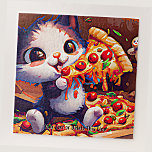 Add Name Text, Funny Cat Holding Pizza ジグソーパズル<br><div class="desc">Add your own message,  or blank to delete the line - Funny Cat Holding Pizza, </div>