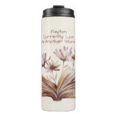 Add Name, Watercolor Book & Flowers タンブラー (正面)