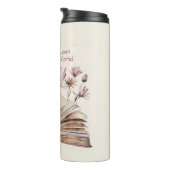 Add Name, Watercolor Book & Flowers タンブラー (回転右)