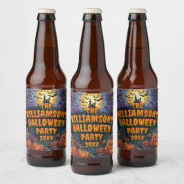 Add Name Yearハローウィンパーティ ビールラベル