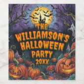 Add Name Yearハローウィンパーティ ワインラベル (シングルラベル)