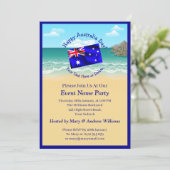 Add Name Year Date Australia Dayパーティービーチ 招待状 (スタンド正面)