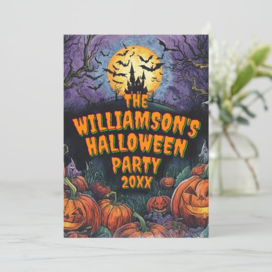 Add Name Year Halloween Party 招待状 (スタンド正面)