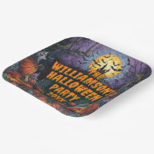 Add Name Year Halloween Party Square ペーパープレート (傾斜あり)