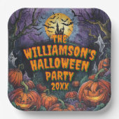 Add Name Year Halloween Party Square ペーパープレート (正面)