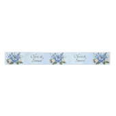 Add Names, 3" wide Blue Peony Wedding Suite  サテンリボン (正面)