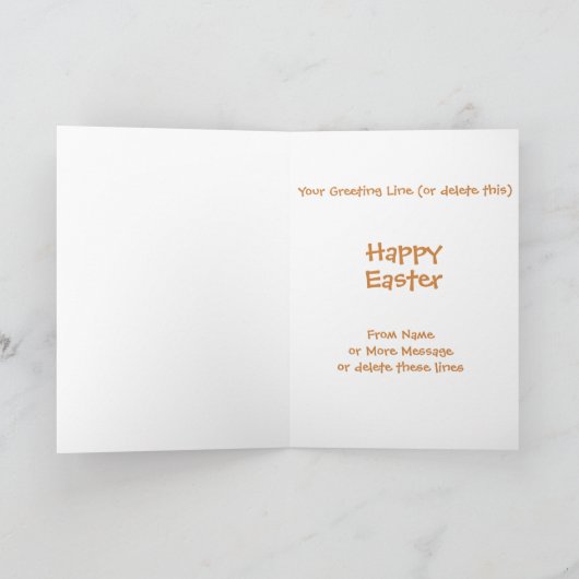 Add Names, Bunny's Busy Reading, with Eggs, Easter カード (内部)