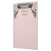 Add Names, Pink Roses & Doves Wedding クリップボード (左)