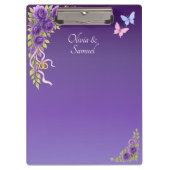 Add Names, Purple Mauve Flowers & White Wedding クリップボード (正面)