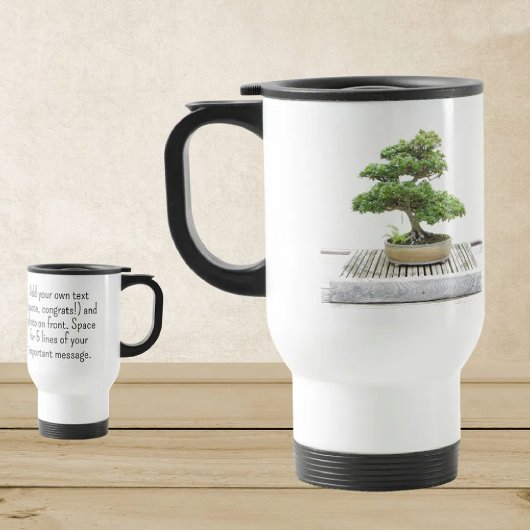 Add Photo Bonsai Tree 15oz Family Gift Keepsake トラベルマグ