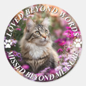 Add Photo Cat Memorial ラウンドシール (正面)
