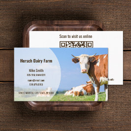 Add Photo Cow QR Code Business Cards 名刺