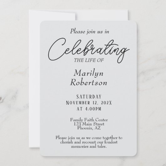 Add Photo Custom Memorial 招待状 (裏面)