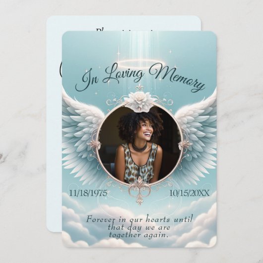 Add Photo Custom Memorial 招待状 (正面/裏面)