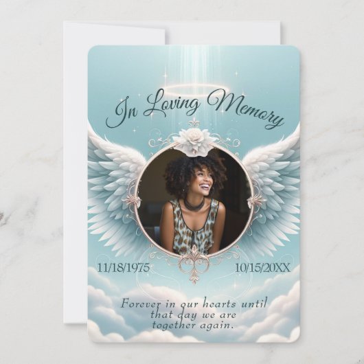 Add Photo Custom Memorial 招待状 (正面)