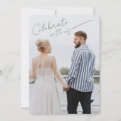 Add Photo Engagement Party QR Code Invitation 招待状 (正面)