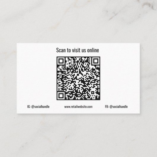 Add Photo Horse Equestrian QR Code Business Cards 名刺 (裏面)