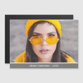 Add Photo Merry Christmas Custom Magnetic Card マグネット招待状 (正面/裏面)