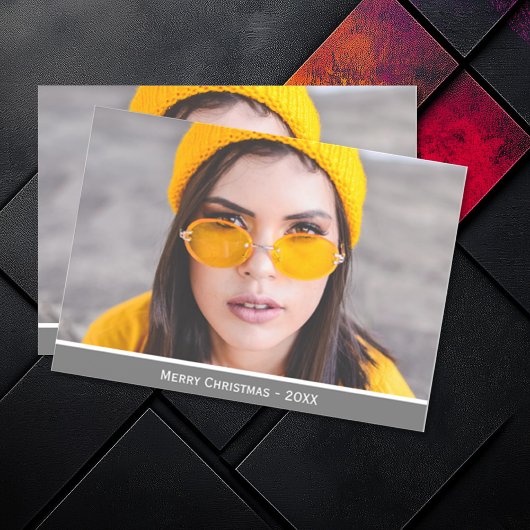 Add Photo Merry Christmas Custom Magnetic Card マグネット招待状