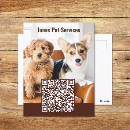 Add Photo Pet QR Code Business Postcard ポストカード