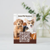 Add Photo Pet QR Code Business Postcard ポストカード (スタンド正面)